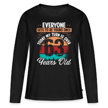 63 Year Old Birthday Idea for Men 63 Birthday - Frauen Premium Bio Langarmshirt - Schwarz - Vorne - Julia (174cm)