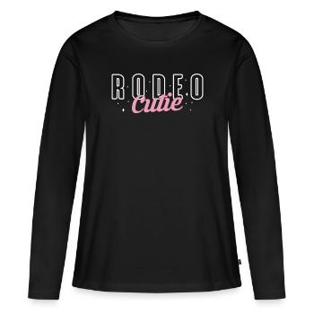 Rodeo Cutie Shirt Cadeau Pays - T-shirt manches longues Premium bio Femme - noir - Devant - Julia (174cm)