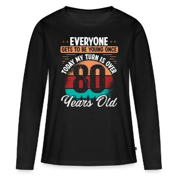 80 Year Old Birthday Idea for Men 80 Birthday - Frauen Premium Bio Langarmshirt - Schwarz - Vorne - Julia (174cm)