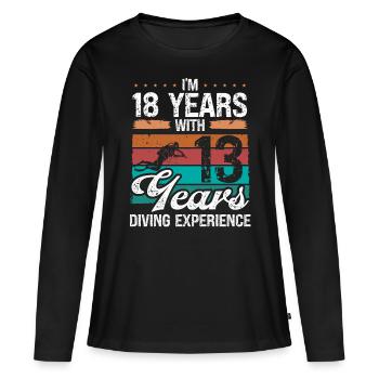 31 Idée d’anniversaire Plongée sous-marine Plongeur de 31 ans - T-shirt manches longues Premium bio Femme - noir - Devant - Julia (174cm)