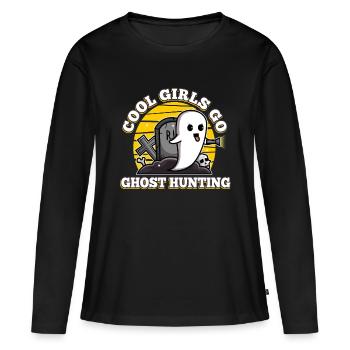 Les filles cool vont à la chasse aux fantômes - T-shirt manches longues Premium bio Femme - noir - Devant - Julia (174cm)