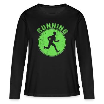 Faire du jogging - T-shirt manches longues Premium bio Femme - noir - Devant - Julia (174cm)