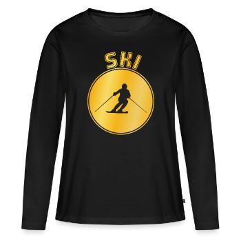 Ski - T-shirt manches longues Premium bio Femme - noir - Devant - Julia (174cm)