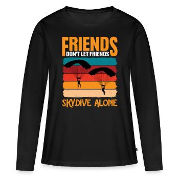 Les amis ne laissent pas les amis sauter en parachute seuls 2 - T-shirt manches longues Premium bio Femme - noir - Devant - Julia (174cm)