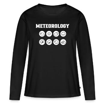 Profession météorologue Météorologue Prévisions météorologiques - T-shirt manches longues Premium bio Femme - noir - Devant - Julia (174cm)
