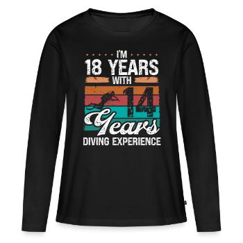 32 Birthday Idea Scuba Diving 32 Year Old Diver - Frauen Premium Bio Langarmshirt - Schwarz - Vorne - Julia (174cm)