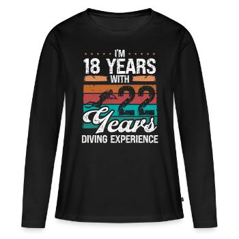 40 Birthday Idea Scuba Diving 40 Year Old Diver - Frauen Premium Bio Langarmshirt - Schwarz - Vorne - Julia (174cm)