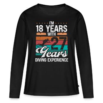 45 Birthday Idea Scuba Diving 45 Year Old Diver - Frauen Premium Bio Langarmshirt - Schwarz - Vorne - Julia (174cm)