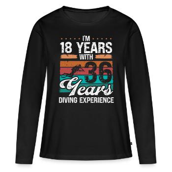54 Birthday Idea Scuba Diving 54 Year Old Diver - Frauen Premium Bio Langarmshirt - Schwarz - Vorne - Julia (174cm)