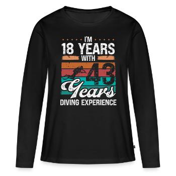 61 Birthday Idea Scuba Diving 61 Year Old Diver - Frauen Premium Bio Langarmshirt - Schwarz - Vorne - Julia (174cm)