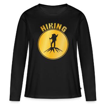 Bergsteigen - Frauen Premium Bio Langarmshirt - Schwarz - Vorne - Julia (174cm)