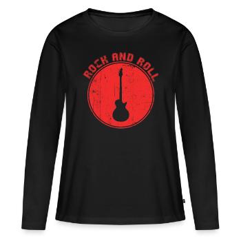 Rock and roll - T-shirt manches longues Premium bio Femme - noir - Devant - Julia (174cm)