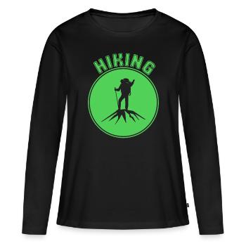 Alpinisme - T-shirt manches longues Premium bio Femme - noir - Devant - Julia (174cm)