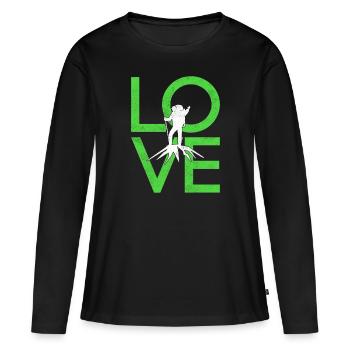Alpinisme - T-shirt manches longues Premium bio Femme - noir - Devant - Julia (174cm)