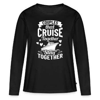 Croisière Croisière Croisière Croisière - T-shirt manches longues Premium bio Femme - noir - Devant - Julia (174cm)