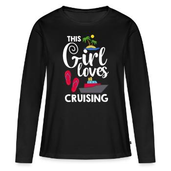 Croisière Croisière Croisière Croisière - T-shirt manches longues Premium bio Femme - noir - Devant - Julia (174cm)