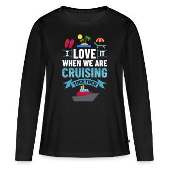 Croisière Croisière Croisière Croisière - T-shirt manches longues Premium bio Femme - noir - Devant - Julia (174cm)