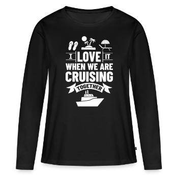 Croisière Croisière Croisière Croisière - T-shirt manches longues Premium bio Femme - noir - Devant - Julia (174cm)