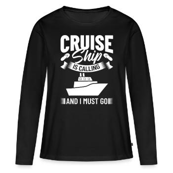 Croisière Croisière Croisière Croisière - T-shirt manches longues Premium bio Femme - noir - Devant - Julia (174cm)