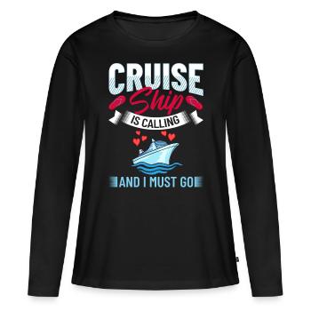 Croisière Croisière Croisière Croisière - T-shirt manches longues Premium bio Femme - noir - Devant - Julia (174cm)