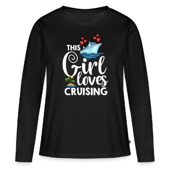 Croisière Croisière Croisière Croisière - T-shirt manches longues Premium bio Femme - noir - Devant - Julia (174cm)
