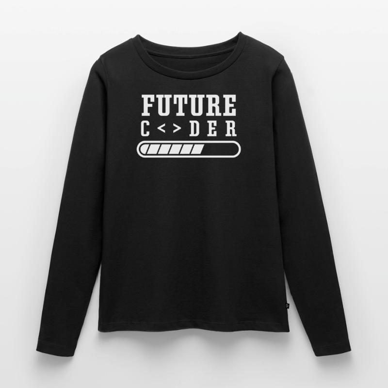 Zukünftiger Coder Programmierer Coding Code Frauen Premium Bio Langarmshirt