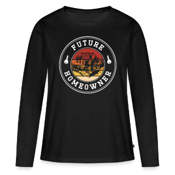 Futur propriétaire propriétaire propriétaire - T-shirt manches longues Premium bio Femme - noir - Devant - Julia (174cm)