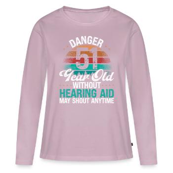 51 Birthday Idea Humor May Shout Funny 51 Year Old - Frauen Premium Bio Langarmshirt - Altrosa - Vorne - Julia (174cm)