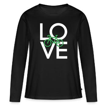 Bicyclette - T-shirt manches longues Premium bio Femme - noir - Devant - Julia (174cm)
