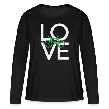 Bicyclette - T-shirt manches longues Premium bio Femme - noir - Devant - Julia (174cm)