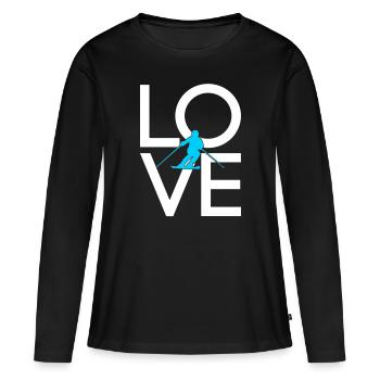 Ski - T-shirt manches longues Premium bio Femme - noir - Devant - Julia (174cm)