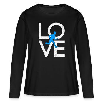 Faire du jogging - T-shirt manches longues Premium bio Femme - noir - Devant - Julia (174cm)