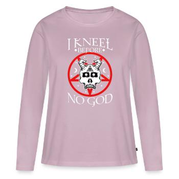 I Kneel Before No God, saten goat - Women's Premium Organic Long Sleeve Shirt - dusky pink - Front - Julia (174cm)