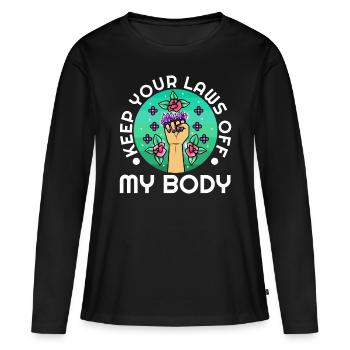 Gardez vos lois hors de mon corps - T-shirt manches longues Premium bio Femme - noir - Devant - Julia (174cm)