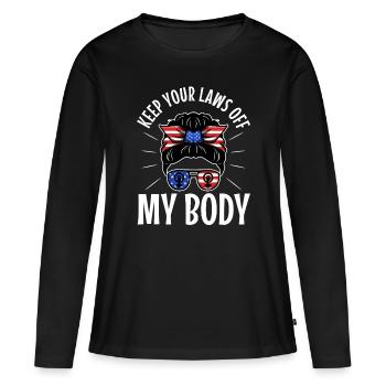 Gardez vos lois hors de mon corps - T-shirt manches longues Premium bio Femme - noir - Devant - Julia (174cm)