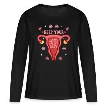 Gardez vos lois hors de mon corps - T-shirt manches longues Premium bio Femme - noir - Devant - Julia (174cm)