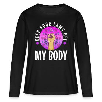 Gardez vos lois hors de mon corps - T-shirt manches longues Premium bio Femme - noir - Devant - Julia (174cm)
