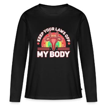 Gardez vos lois hors de mon corps - T-shirt manches longues Premium bio Femme - noir - Devant - Julia (174cm)
