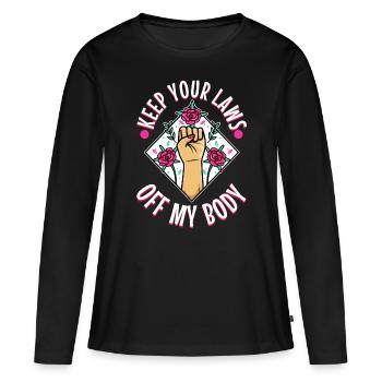 Gardez vos lois hors de mon corps - T-shirt manches longues Premium bio Femme - noir - Devant - Julia (174cm)