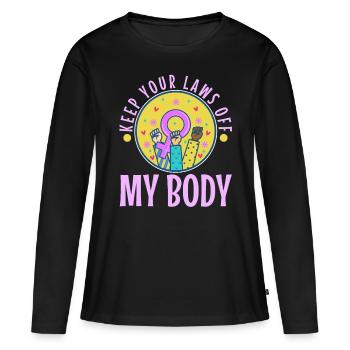 Gardez vos lois hors de mon corps - T-shirt manches longues Premium bio Femme - noir - Devant - Julia (174cm)