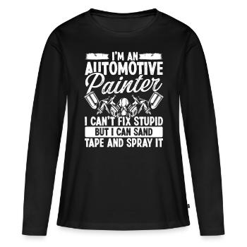 Detailer Autobody Technician Vehicle Car Painter - Women's Premium Organic Long Sleeve Shirt - black - Front - Julia (174cm)