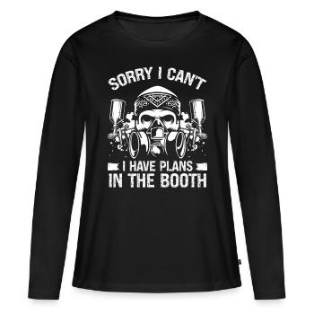 Car Painter Plans in Booth Autobody Technician - Women's Premium Organic Long Sleeve Shirt - black - Front - Julia (174cm)