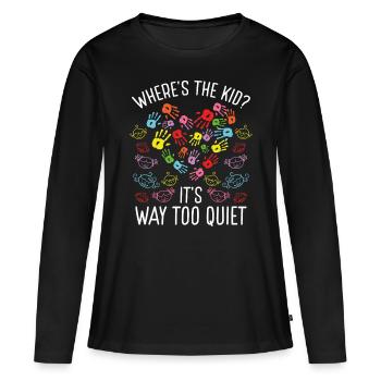 Directeur de la garderie Enseignante - T-shirt manches longues Premium bio Femme - noir - Devant - Julia (174cm)