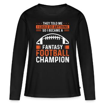 Fantasy Football Championship Team Player Trophy - Frauen Premium Bio Langarmshirt - Schwarz - Vorne - Julia (174cm)
