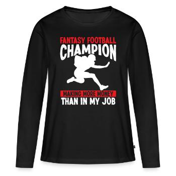 Fantasy Football Championship making Money Team - Frauen Premium Bio Langarmshirt - Schwarz - Vorne - Julia (174cm)