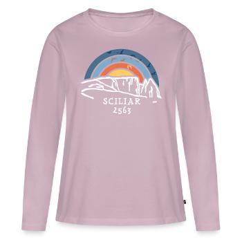 Sciliar Schlern Rosengarten Wanderung Dolomiten - Frauen Premium Bio Langarmshirt - Altrosa - Vorne - Julia (174cm)