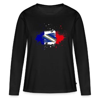 Splash Tricolore Ardenne - T-shirt manches longues Premium bio Femme - noir - Devant - Julia (174cm)