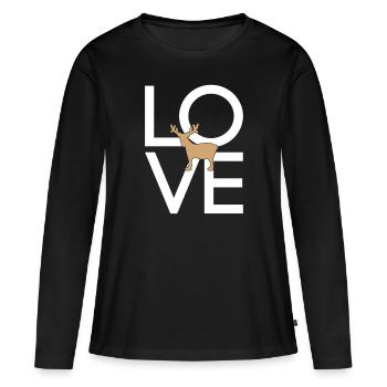 Élan - T-shirt manches longues Premium bio Femme - noir - Devant - Julia (174cm)