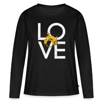 Percussion - T-shirt manches longues Premium bio Femme - noir - Devant - Julia (174cm)