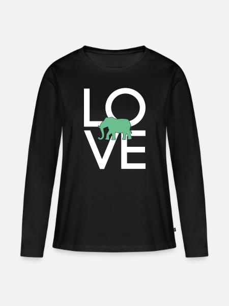 Elefant - Premium økologisk langærmet T-shirt til kvinder - sort